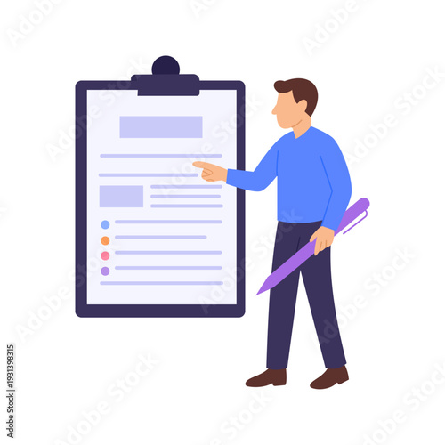 Statements Of Claim, preparing formal legal claim documentation, Flat vector character illustration