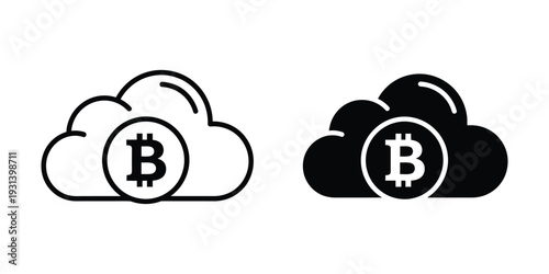 Bitcoin Cloud Icon Finance Storage Crypto Asset