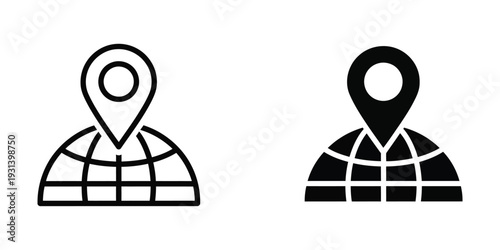 Location Pin Globe Icon Business Concept