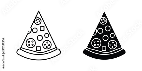 Pizza Slice Icons Vector Food Graphic