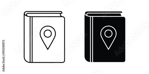 Book Location Marker Icon Symbol Commercial