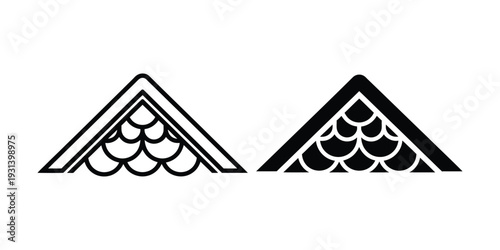 Roof Peak Scallop Icon Symbol Architecture Design