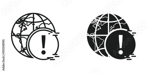 Globe Alert Icon Error Warning Notification