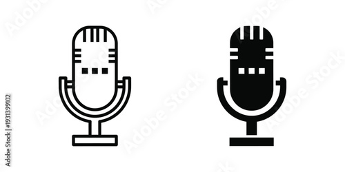 Microphone Icon Vintage Broadcast Media Symbol