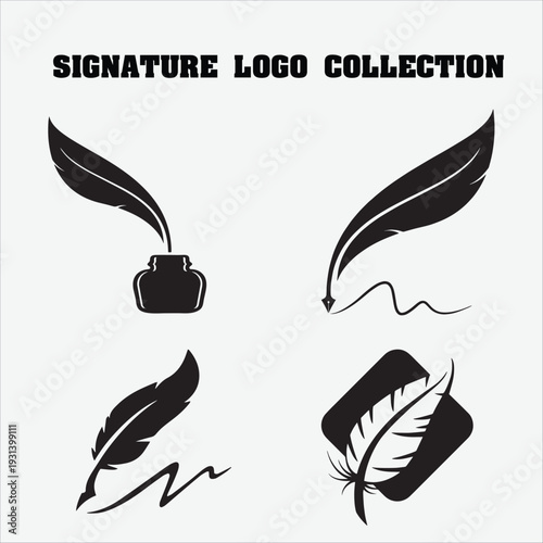 Signature logo set collection design vector