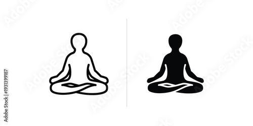 Meditation Figure Yoga Pose Commercial Icon