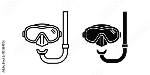 Snorkel Mask Set Dive Gear Commercial Icon