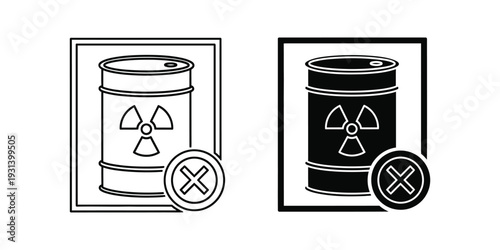 Radioactive Waste Barrel Prohibition Icon Commerce