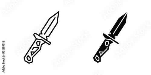 Knife Lineart Silhouette Icon Tool