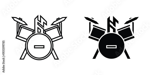 Drum Set Music Icon Modern Graphic Design