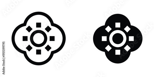 Four Leaf Clover Gear Symbol Commercial Icon
