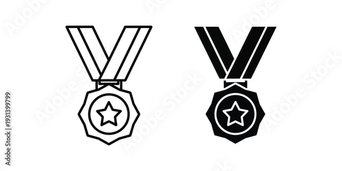 Medal Award Icon Competition Winner Recognition Symbol