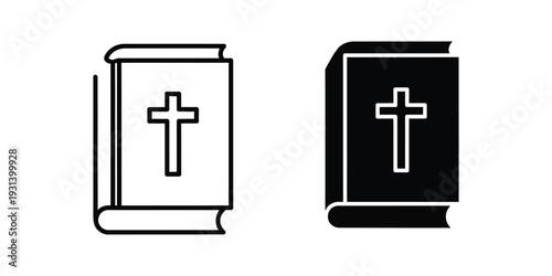 Bible Cross Icon Symbol Christian Faith Book