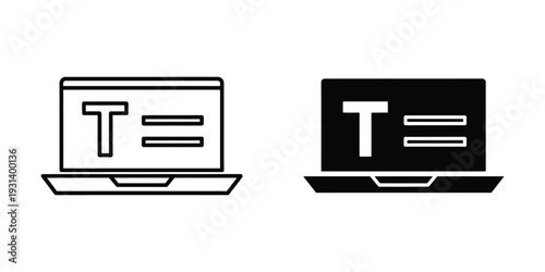 Laptop text editing icon website application design