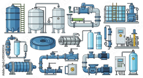Industrial Water Treatment Plant Equipment Collection.