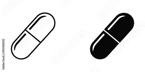 Pill Capsule Icons Health Medical Treatment