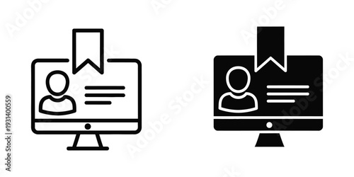 Profile Icon Computer Screen Bookmark Digital Identity