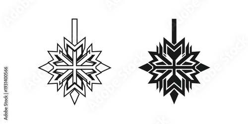 Geometric Starburst Emblem Graphic Design Element
