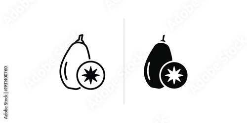 Fruit Icon Sliced Healthy Food Symbol