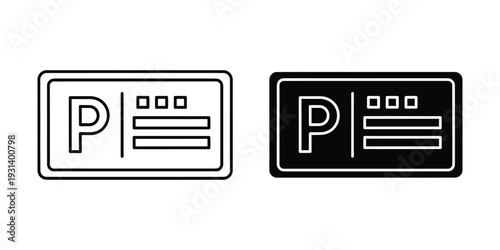 Parking Permit Sign Icon Graphics Commercial