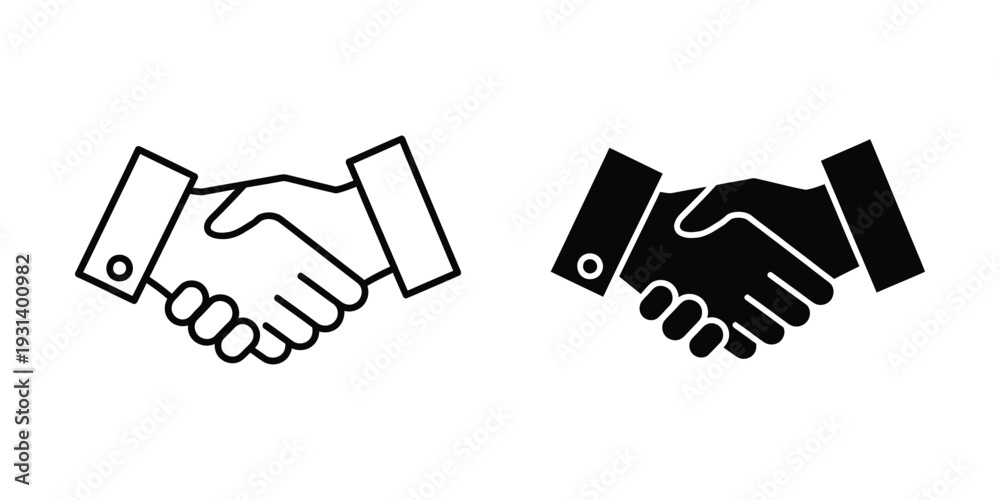 Obraz premium Handshake Business Agreement Partnership Icon Flat Style
