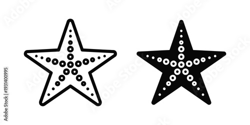 Starfish Icon Duo Marine Life Symbol Vector Art
