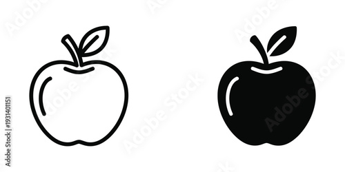 Apple Icon Vector Fruit Symbol Digital Graphics
