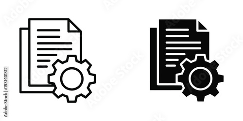 Document Settings Cogwheel System Management Business