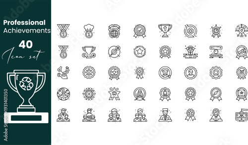 Highly SEO  Professional Achievement Award Icons for Business Success and Recognition