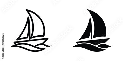 Sailboat Nautical Vector Icon Commercial