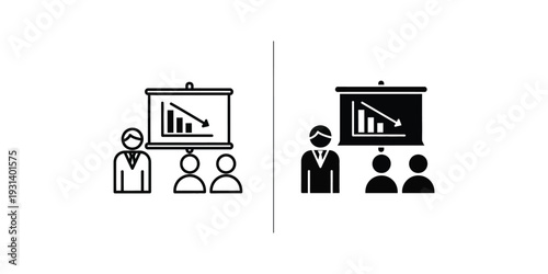 Business Presentation Decline Graph Meeting Corporate Concept