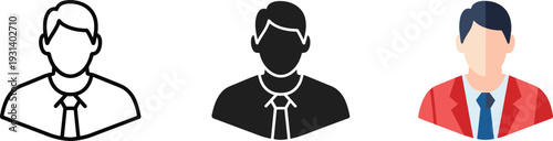 Business professionals icons set diverse leadership team flat vector illustration