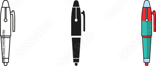 Three highlighter pens isolated on white background for office and study use