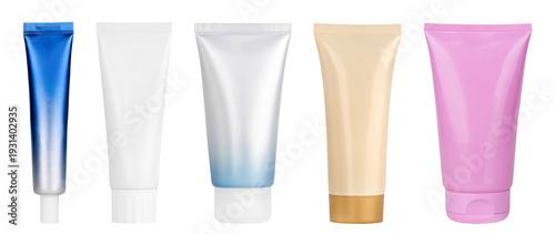 фотографія Set of face and hand cream isolated on white background