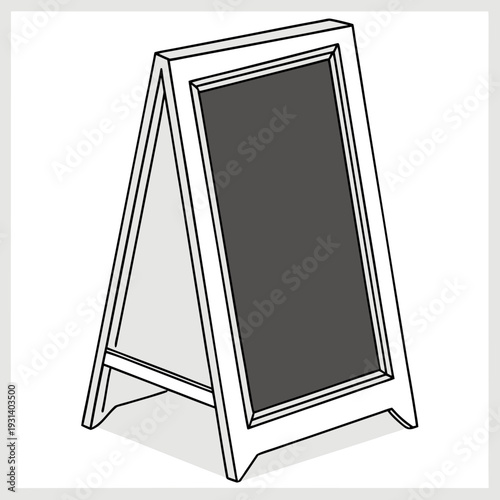 Empty Aframe Chalkboard Sign for Business Promotion.