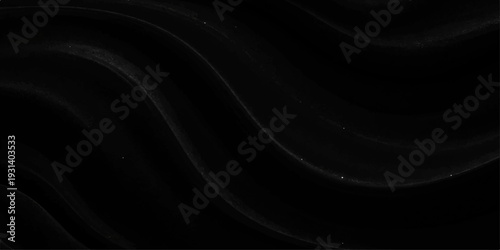 Black and white flowing silk and satin fabric texture with smooth curves and luxury design