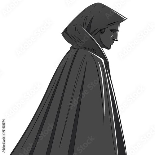 Mysterious Figure in Hooded Robe.