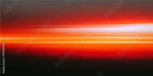 Radiant Horizon: A captivating display of abstract art unfolds, with fiery red and warm orange bands of light, creating an atmosphere of intense energy and dynamic motion.