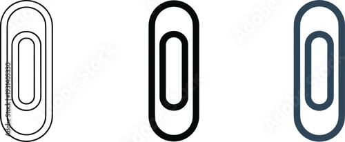 Three paperclips minimalist design isolated white background vector icon