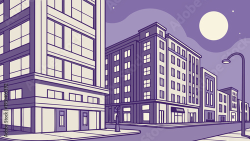 Indian Night Cityscape Vector