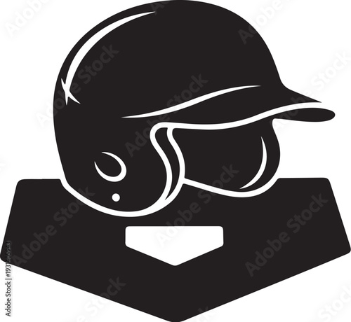 Black Baseball Helmet with Face Mask and White Accents
