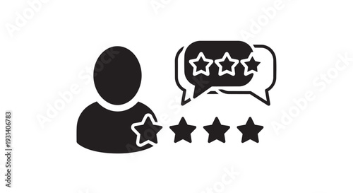 Customer feedback rating concept with user icon and stars