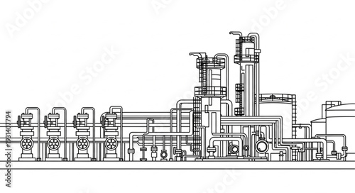 Industrial Plant Technical Blueprint Diagram.