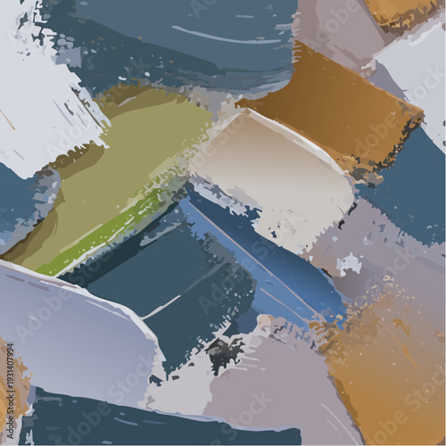 Expressive abstract painting with thick textured brushstrokes and muted tones.