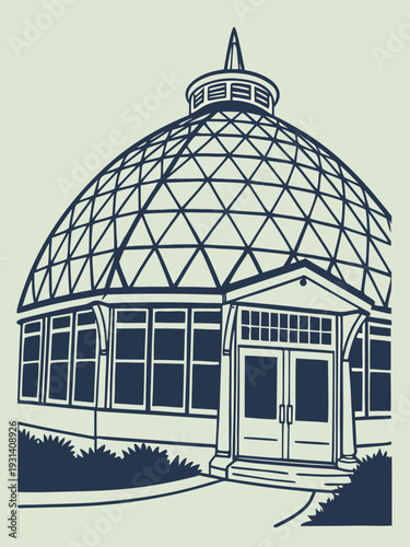 Geodesic Dome Greenhouse Botanical Garden Structure.