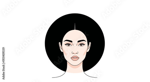 Woman Face Illustration Portrait.