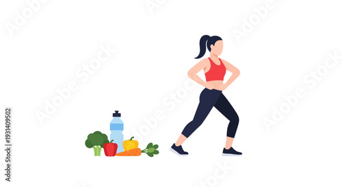 Woman Running Healthy Lifestyle.
