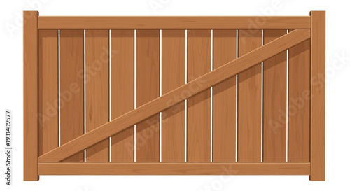 Wooden Fence Gate Closeup.