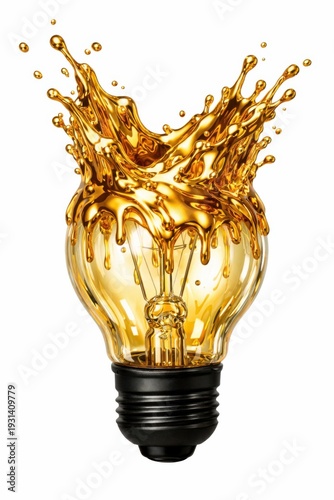 Glossy Molten Gold Splash Concept Lamp