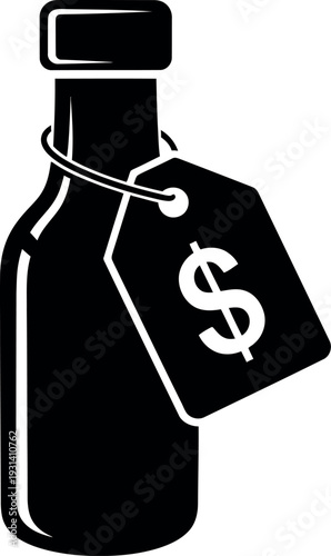 Health and wellness product bottle with price tag for medical supplies